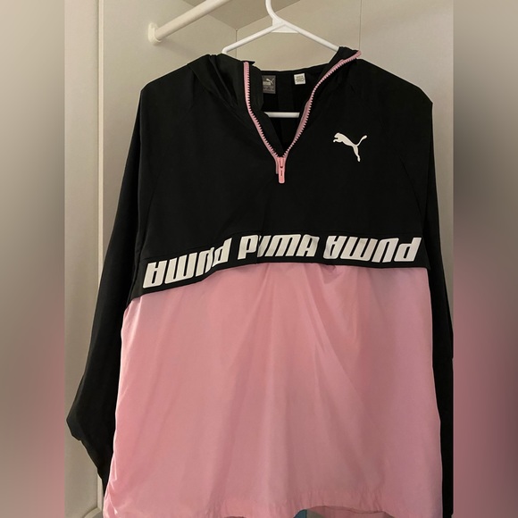 Pink, black and white Puma windbreaker - size M - Picture 1 of 3